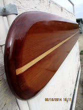 8'3" the "Big Sur" old growth reclaimed certified California redwood, wall mount wooden surfboard