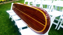 7'3" the "Santa Cruz"  Redwood and Sapele Mahogany, wooden surfboard wall art home décor