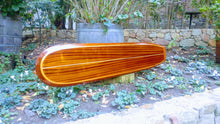 7'3" the "Santa Cruz"  Redwood and Sapele Mahogany, wooden surfboard wall art home décor