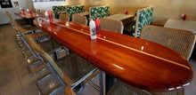7'3" x 20" custom extra width bar-table, wood surfboard home décor