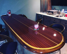 8'3"x19" the "Santa Cruz" bar top table wood surfboard wall art home décor
