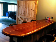 7'3" x 20"  custom extra width bar table wood surfboard wall art home décor