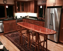 7'3" x 20" custom extra width bar-table, wood surfboard home décor