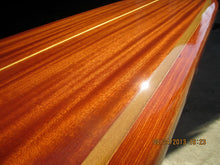 Wooden surfboard for bar table