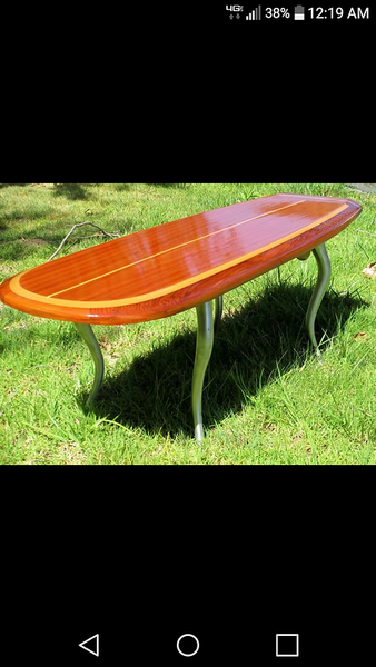 4'3" wooden surfboard coffee table wood surfboard wall art home décor