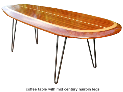 4'3" wooden surfboard coffee table wood surfboard wall art home décor