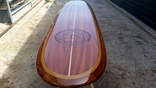 Professional Laser wood inlay your custom logo wood surfboard wall art home décor wall mount